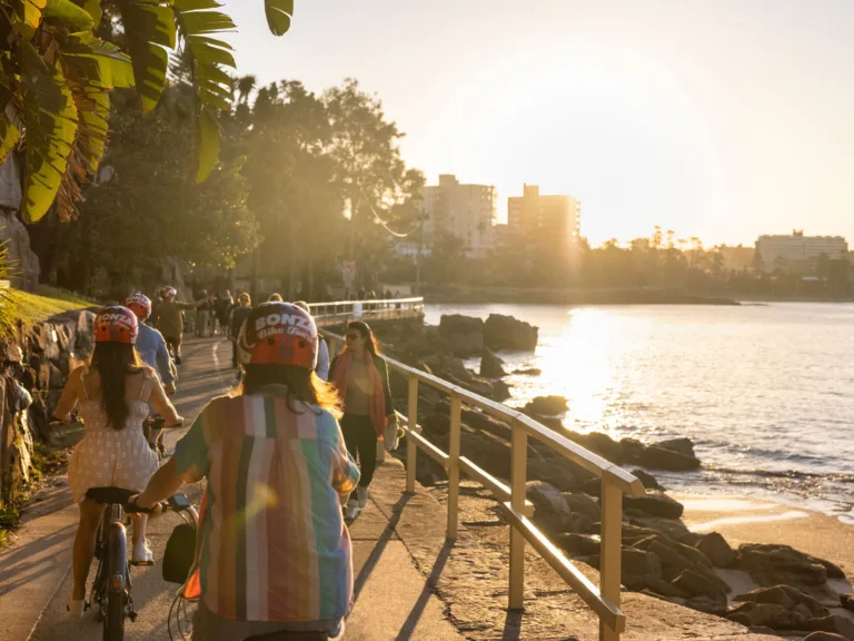Couple enjoying a Bonza Bike Tours experience in Manly.
