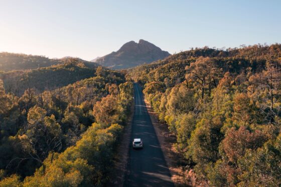 Scenic drive into Warrumbungle National Park